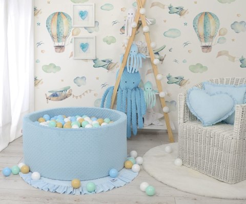 Suchy basen minky H-40 cm z piłkami 200szt.- misty blue Suchy basen minky H-40 cm z piłkami 200szt.- misty blue