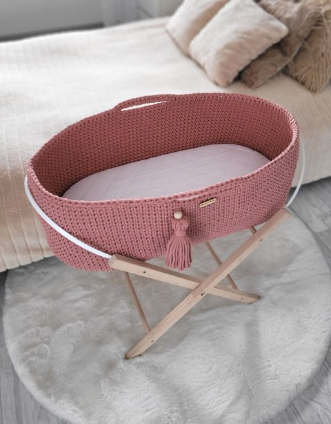 Kosz Mojżesza BOHO Handmade ze stojakiem blush Kosz Mojżesza BOHO Handmade ze stojakiem blush