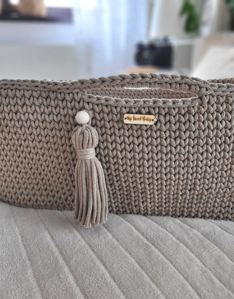 Kosz Mojżesza BOHO Handmade ze stojakiem sand Kosz Mojżesza BOHO Handmade ze stojakiem sand