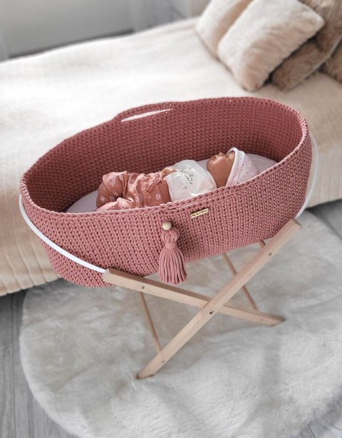Kosz Mojżesza BOHO bawełniany Handmade z materacykiem - blush Kosz Mojżesza BOHO bawełniany Handmade z materacykiem - blush