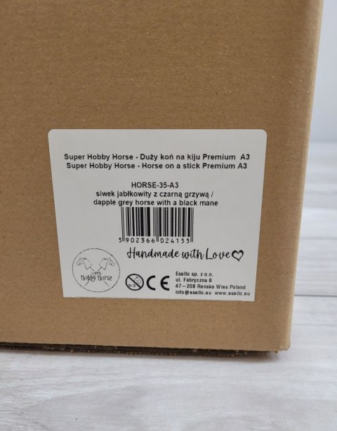 Hobby Horse Duży koń na kiju Premium - siwek jabłkowity z czarną grzywą A3 Hobby Horse Duży koń na kiju Premium - siwek jabłkowity z czarną grzywą A3
