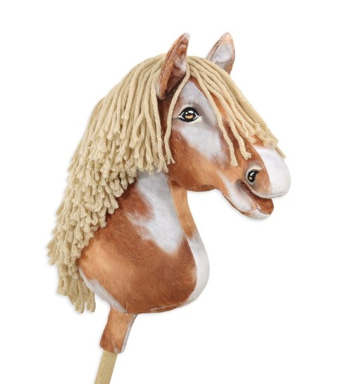 Hobby Horse Duży koń na kiju Premium - srokaty tobiano z beżową grzywą A3 Hobby Horse Duży koń na kiju Premium - srokaty tobiano z beżową grzywą A3