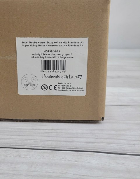 Hobby Horse Duży koń na kiju Premium - srokaty tobiano z beżową grzywą A3 Hobby Horse Duży koń na kiju Premium - srokaty tobiano z beżową grzywą A3
