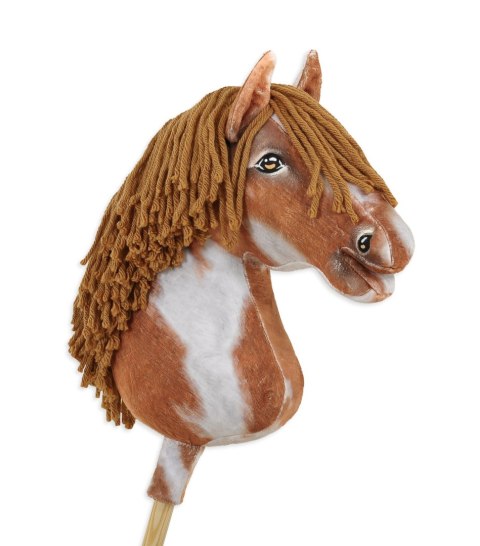 Hobby Horse Duży koń na kiju Premium - srokaty tobiano z brązową grzywą A3 Hobby Horse Duży koń na kiju Premium - srokaty tobiano z brązową grzywą A3