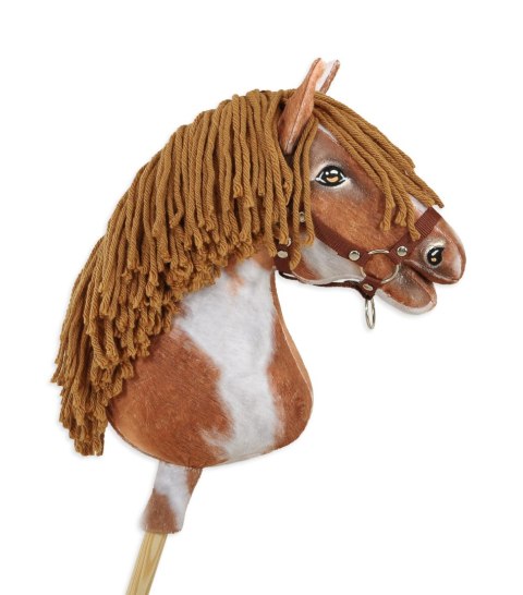 Hobby Horse Duży koń na kiju Premium - srokaty tobiano z brązową grzywą A3 Hobby Horse Duży koń na kiju Premium - srokaty tobiano z brązową grzywą A3