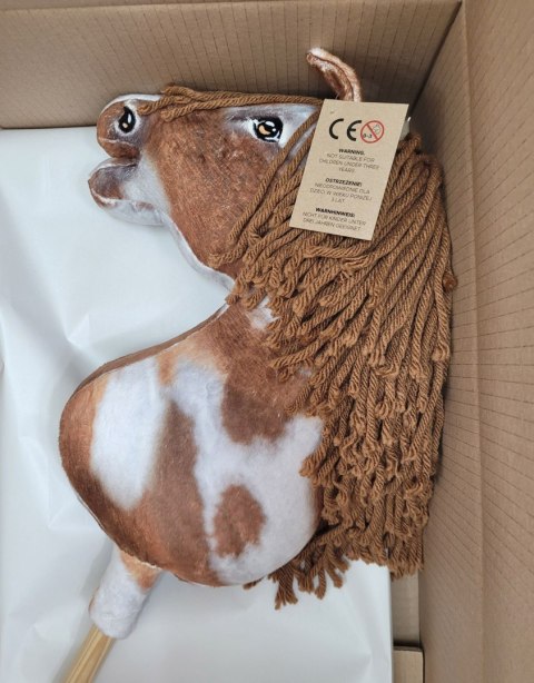 Hobby Horse Duży koń na kiju Premium - srokaty tobiano z brązową grzywą A3 Hobby Horse Duży koń na kiju Premium - srokaty tobiano z brązową grzywą A3