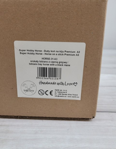 Hobby Horse Duży koń na kiju Premium - srokaty tobiano z czarną grzywą A3 Hobby Horse Duży koń na kiju Premium - srokaty tobiano z czarną grzywą A3