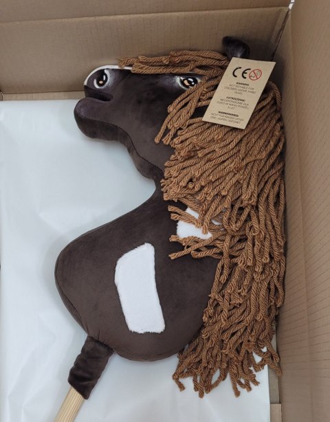 Hobby Horse Duży koń na kiju Premium - western ciemnogniady z brązową grzywą A3 Hobby Horse Duży koń na kiju Premium - western ciemnogniady z brązową grzywą A3