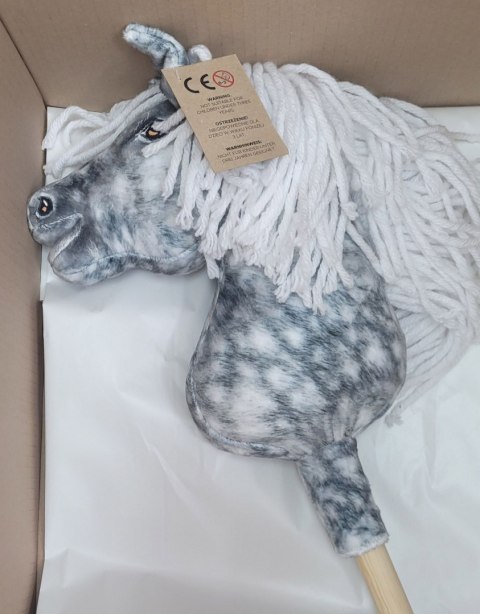 Hobby Horse Mały koń na kiju Premium - siwek jabłkowity z białą grzywą A4 Hobby Horse Mały koń na kiju Premium - siwek jabłkowity z białą grzywą A4