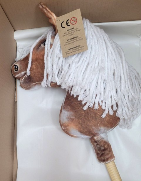 Hobby Horse Mały koń na kiju Premium - srokaty tobiano z białą grzywą A4 Hobby Horse Mały koń na kiju Premium - srokaty tobiano z białą grzywą A4