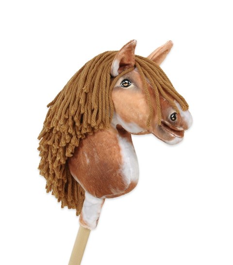 Hobby Horse Mały koń na kiju Premium - srokaty tobiano z brązową grzywą A4 Hobby Horse Mały koń na kiju Premium - srokaty tobiano z brązową grzywą A4