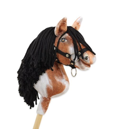 Hobby Horse Mały koń na kiju Premium - srokaty tobiano z czarną grzywą A4 Hobby Horse Mały koń na kiju Premium - srokaty tobiano z czarną grzywą A4