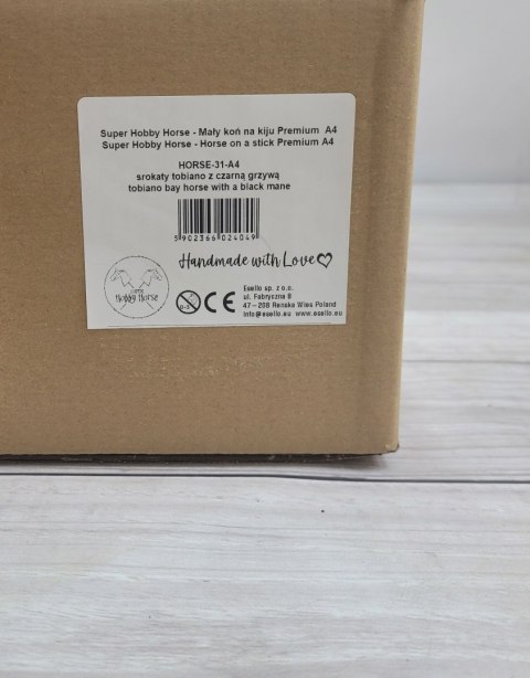 Hobby Horse Mały koń na kiju Premium - srokaty tobiano z czarną grzywą A4 Hobby Horse Mały koń na kiju Premium - srokaty tobiano z czarną grzywą A4