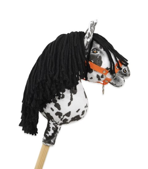 Hobby Horse Mały koń na kiju Premium - tarantowaty biało-czarny z czarną grzywą A4 Hobby Horse Mały koń na kiju Premium - tarantowaty biało-czarny z czarną grzywą A4