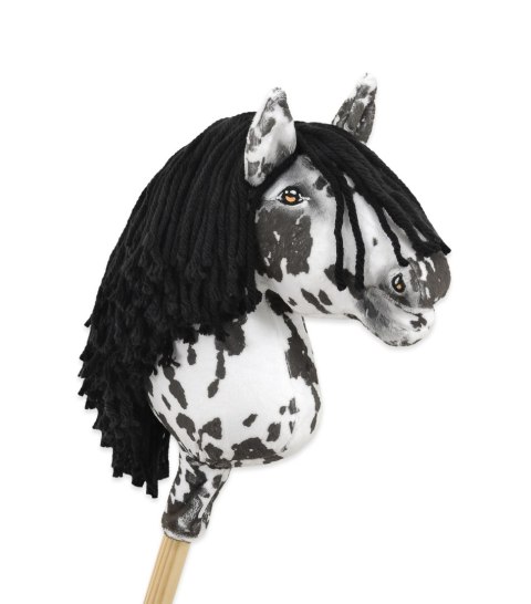 Hobby Horse Mały koń na kiju Premium - tarantowaty biało-czarny z czarną grzywą A4 Hobby Horse Mały koń na kiju Premium - tarantowaty biało-czarny z czarną grzywą A4