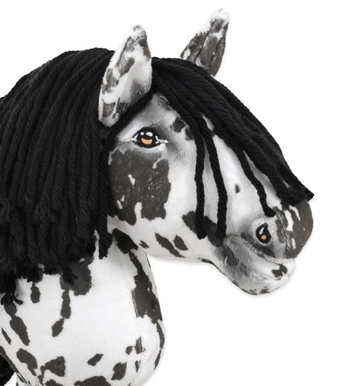 Hobby Horse Mały koń na kiju Premium - tarantowaty biało-czarny z czarną grzywą A4 Hobby Horse Mały koń na kiju Premium - tarantowaty biało-czarny z czarną grzywą A4