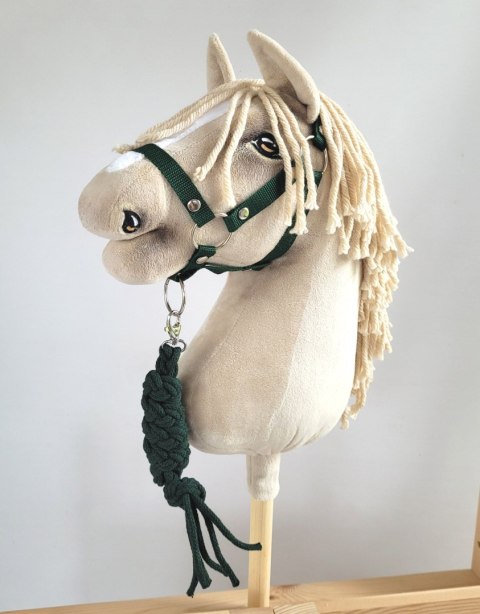 Zestaw do Hobby Horse: kantar A3 + uwiąz ze sznurka - butelkowa zieleń Zestaw do Hobby Horse: kantar A3 + uwiąz ze sznurka - butelkowa zieleń