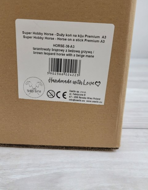 Hobby Horse Duży koń na kiju Premium - tarantowaty biało-brązowy z beżową grzywą A3 Hobby Horse Duży koń na kiju Premium - tarantowaty biało-brązowy z beżową grzywą A3