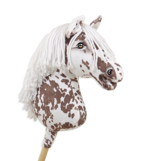 Hobby Horse Duży koń na kiju Premium - tarantowaty biało-brązowy z białą grzywą A3 Hobby Horse Duży koń na kiju Premium - tarantowaty biało-brązowy z białą grzywą A3