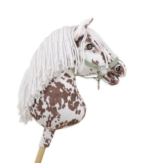 Hobby Horse Duży koń na kiju Premium - tarantowaty biało-brązowy z białą grzywą A3 Hobby Horse Duży koń na kiju Premium - tarantowaty biało-brązowy z białą grzywą A3