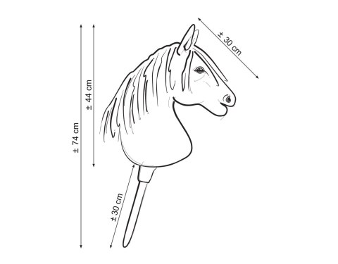Hobby Horse Duży koń na kiju Premium - tarantowaty biało-brązowy z brązową grzywą A3 Hobby Horse Duży koń na kiju Premium - tarantowaty biało-brązowy z brązową grzywą A3