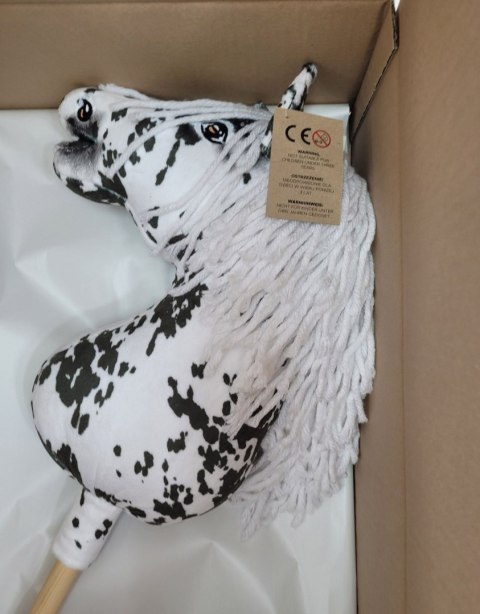 Hobby Horse Duży koń na kiju Premium - tarantowaty biało-czarny z białą grzywą A3 Hobby Horse Duży koń na kiju Premium - tarantowaty biało-czarny z białą grzywą A3
