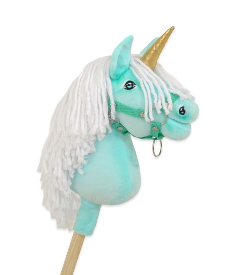 Hobby Horse Jednorożec na kiju mały miętowy z białą grzywą i złotym rogiem Hobby Horse Jednorożec na kiju mały miętowy z białą grzywą i złotym rogiem