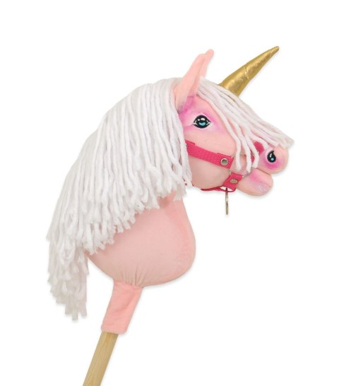 Hobby Horse Jednorożec na kiju mały różowy z białą grzywą i złotym rogiem Hobby Horse Jednorożec na kiju mały różowy z białą grzywą i złotym rogiem