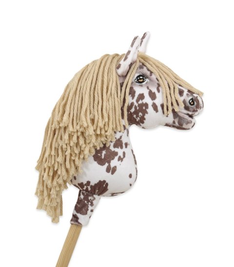 Hobby Horse Mały koń na kiju Premium - tarantowaty biało-brązowy z beżową grzywą A4 Hobby Horse Mały koń na kiju Premium - tarantowaty biało-brązowy z beżową grzywą A4