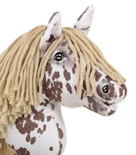 Hobby Horse Mały koń na kiju Premium - tarantowaty biało-brązowy z beżową grzywą A4 Hobby Horse Mały koń na kiju Premium - tarantowaty biało-brązowy z beżową grzywą A4