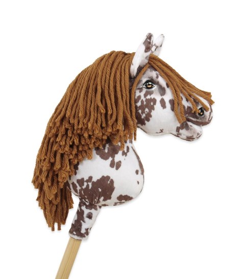 Hobby Horse Mały koń na kiju Premium - tarantowaty biało-brązowy z brązową grzywą A4 Hobby Horse Mały koń na kiju Premium - tarantowaty biało-brązowy z brązową grzywą A4