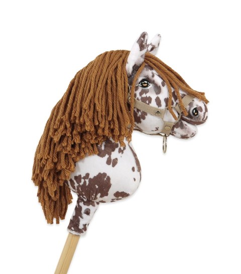 Hobby Horse Mały koń na kiju Premium - tarantowaty biało-brązowy z brązową grzywą A4 Hobby Horse Mały koń na kiju Premium - tarantowaty biało-brązowy z brązową grzywą A4