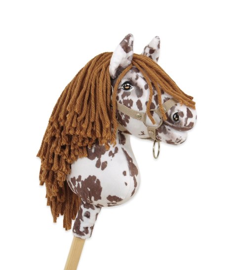 Hobby Horse Mały koń na kiju Premium - tarantowaty biało-brązowy z brązową grzywą A4 Hobby Horse Mały koń na kiju Premium - tarantowaty biało-brązowy z brązową grzywą A4