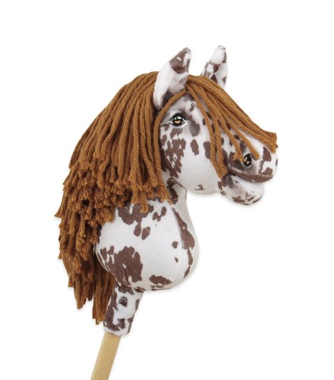 Hobby Horse Mały koń na kiju Premium - tarantowaty biało-brązowy z brązową grzywą A4 Hobby Horse Mały koń na kiju Premium - tarantowaty biało-brązowy z brązową grzywą A4