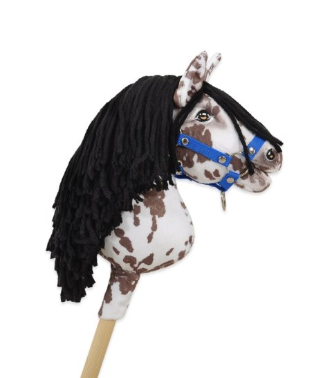 Hobby Horse Mały koń na kiju Premium - tarantowaty biało-brązowy z czarną grzywą A4 Hobby Horse Mały koń na kiju Premium - tarantowaty biało-brązowy z czarną grzywą A4