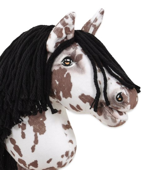 Hobby Horse Mały koń na kiju Premium - tarantowaty biało-brązowy z czarną grzywą A4 Hobby Horse Mały koń na kiju Premium - tarantowaty biało-brązowy z czarną grzywą A4