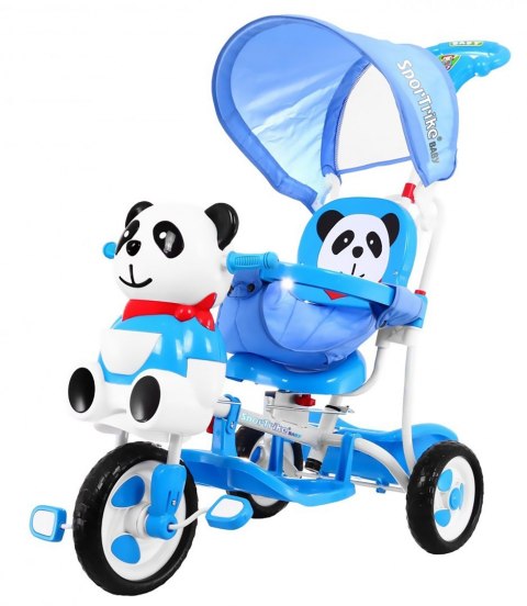 3-kołowy Rowerek dla dzieci Panda Niebieski + Dźwięki + Daszek + Barierka + Podnóżek + Rączka + Schowek 3-kołowy Rowerek dla dzieci Panda Niebieski + Dźwięki + Daszek + Barierka + Podnóżek + Rączka + Schowek
