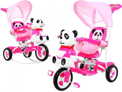 3-kołowy Rowerek dla dzieci Panda Różowy + Dźwięki + Daszek + Barierka + Podnóżek + Rączka + Schowek 3-kołowy Rowerek dla dzieci Panda Różowy + Dźwięki + Daszek + Barierka + Podnóżek + Rączka + Schowek