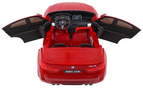 BMW X6M XXL dla 2 dzieci Lakier Czerwony + Pilot + Ekoskóra + Pasy + Wolny Start + MP3 + LED BMW X6M XXL dla 2 dzieci Lakier Czerwony + Pilot + Ekoskóra + Pasy + Wolny Start + MP3 + LED