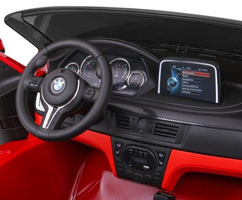 BMW X6M XXL dla 2 dzieci Lakier Czerwony + Pilot + Ekoskóra + Pasy + Wolny Start + MP3 + LED BMW X6M XXL dla 2 dzieci Lakier Czerwony + Pilot + Ekoskóra + Pasy + Wolny Start + MP3 + LED