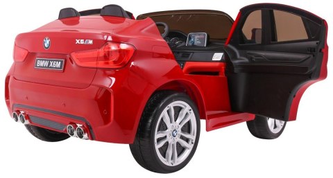 BMW X6M XXL dla 2 dzieci Lakier Czerwony + Pilot + Ekoskóra + Pasy + Wolny Start + MP3 + LED BMW X6M XXL dla 2 dzieci Lakier Czerwony + Pilot + Ekoskóra + Pasy + Wolny Start + MP3 + LED