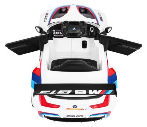 BMW M6 GT3 Auto na akumulator dla dzieci Biały + Nawiew powietrza + Dźwięki MP3 Światła + Pilot BMW M6 GT3 Auto na akumulator dla dzieci Biały + Nawiew powietrza + Dźwięki MP3 Światła + Pilot