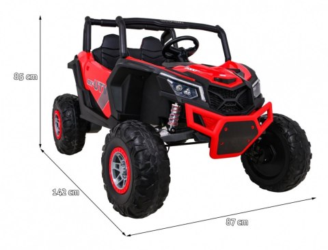 Buggy UTV-MX na akumulator dla dzieci Czerwony + Napęd 4x4 + Pilot + Audio LED + Schowek + EVA + Wolny Start Buggy UTV-MX na akumulator dla dzieci Czerwony + Napęd 4x4 + Pilot + Audio LED + Schowek + EVA + Wolny Start