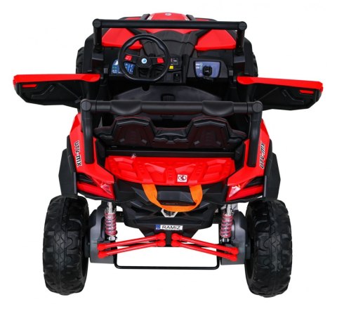 Buggy UTV-MX na akumulator dla dzieci Czerwony + Napęd 4x4 + Pilot + Audio LED + Schowek + EVA + Wolny Start Buggy UTV-MX na akumulator dla dzieci Czerwony + Napęd 4x4 + Pilot + Audio LED + Schowek + EVA + Wolny Start