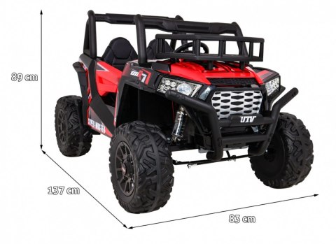 Buggy UTV Terenówka dla dzieci Czerwony + Pilot + Bagażnik + Wolny Start + EVA + MP3 LED Buggy UTV Terenówka dla dzieci Czerwony + Pilot + Bagażnik + Wolny Start + EVA + MP3 LED