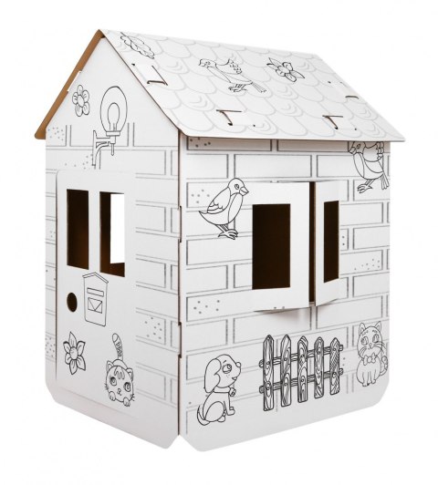 Domek XXL z autem kolorowanka 3D dla dzieci Domek XXL z autem kolorowanka 3D dla dzieci