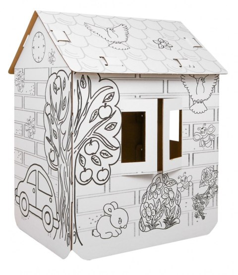Domek XXL z autem kolorowanka 3D dla dzieci Domek XXL z autem kolorowanka 3D dla dzieci