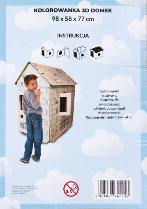 Domek XXL z autem kolorowanka 3D dla dzieci Domek XXL z autem kolorowanka 3D dla dzieci