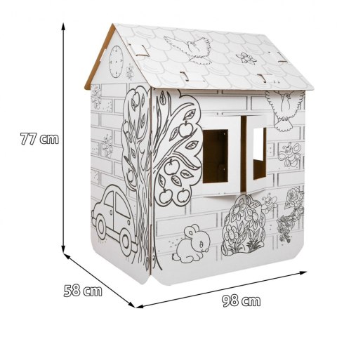 Domek XXL z autem kolorowanka 3D dla dzieci Domek XXL z autem kolorowanka 3D dla dzieci