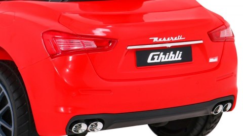 Maserati Ghibli na akumulator dla dzieci Czerwony + Pilot + Wolny Start + EVA + MP3 USB + LED Maserati Ghibli na akumulator dla dzieci Czerwony + Pilot + Wolny Start + EVA + MP3 USB + LED